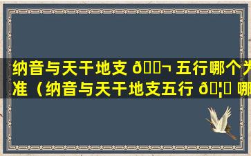 纳音与天干地支 🐬 五行哪个为准（纳音与天干地支五行 🦅 哪个为准一点）